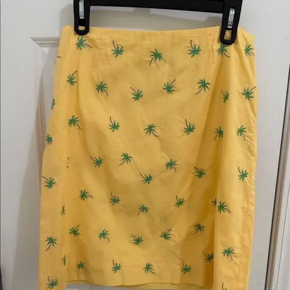 Talbots Yellow Palm and Floral Mini Skirt Set size 10 - Picture 3 of 8